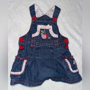 🍒Y2K Baby Girl  dress Overalls with Cherry Embroidery